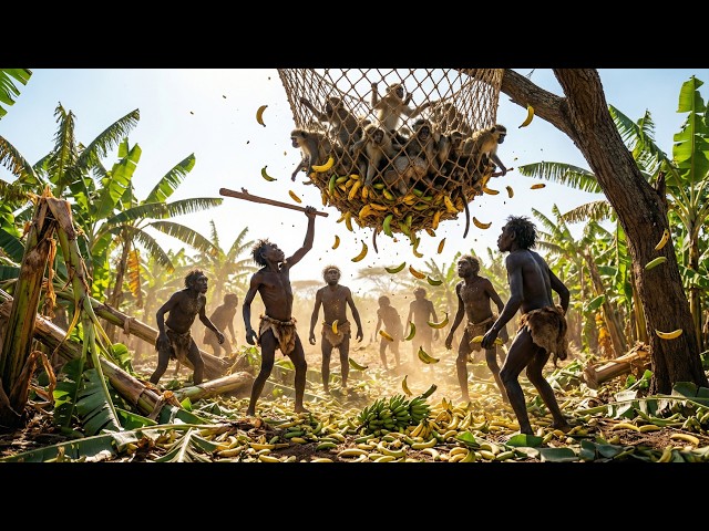 Prehistoric Survival Story | Hominid Crops Destroyed by Monkey Troop — They Set a Trap to Fight Back