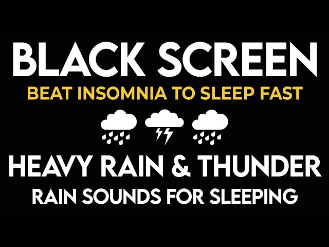 Gentle Night Rain ⛈️ BLACK SCREEN to Sleep FAST, Rain Sounds for Sleeping & Beat Insomnia