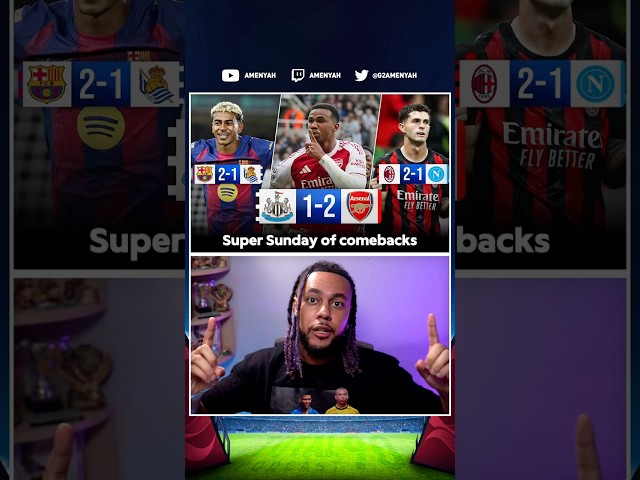 Arsenal + Barca crazy comebacks! Sunday roundup in 90 secs!