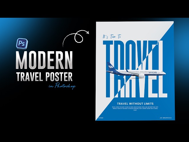 Modern Travel Poster Design in Adobe Photoshop | Photoshop Tutorial | JZ Graphics