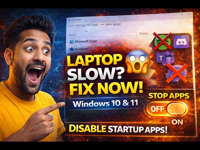 Startup Apps Kaise Band Kare 😱 | Laptop Fast Kare (Windows 10/11) PC Speed Boost Trick (2026)🔥