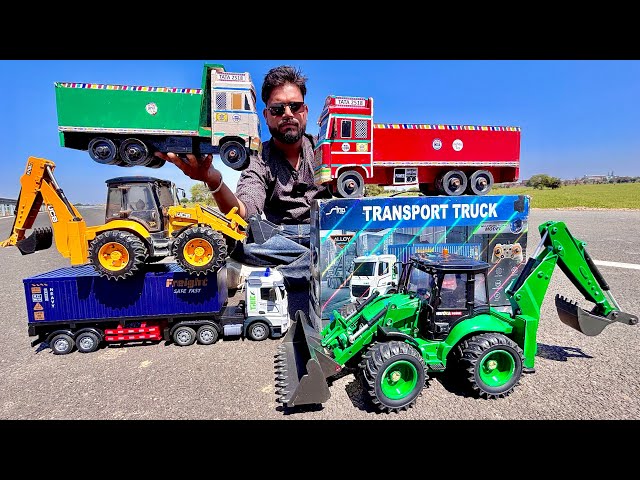 Die Tractor JCB Remote Control Vehicles Unboxing | 3DX Backhoe Loader, Tata Dumper Tipper Truck Bike