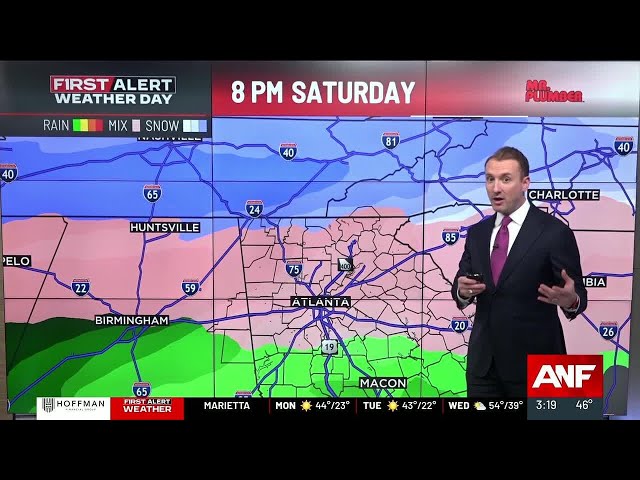 First Alert Weather: Winter storm may impact Georgia this weekend | Chance for snow, ice and rain