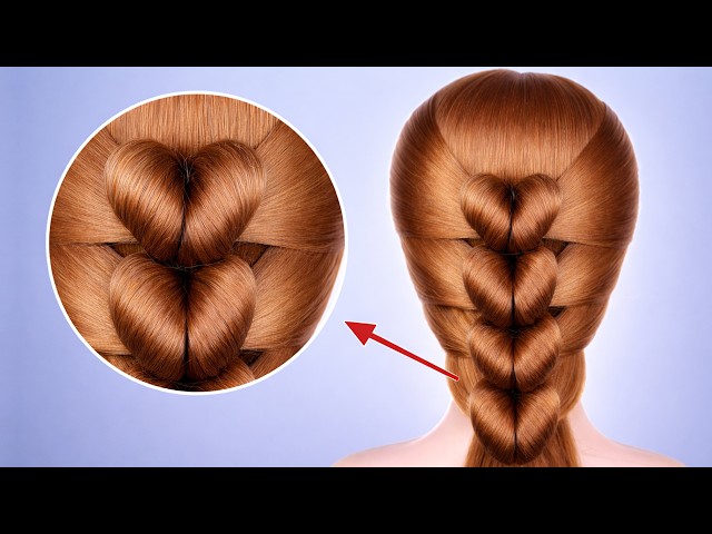 Easy Heart Braid Hairstyle 💖 Simple & Elegant Hair Tutorial