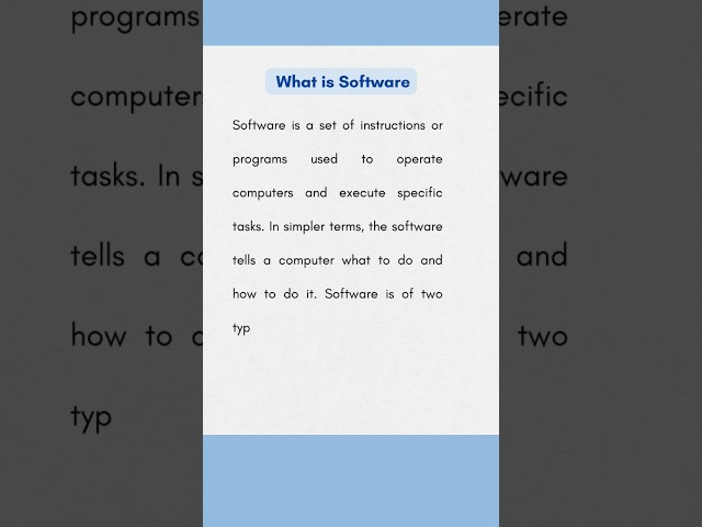 What is Software | Computer Fundamentals |
