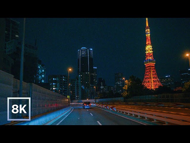 Relaxing Night Drive in Tokyo / 8K 60fps HDR / Soft Lofi Beats
