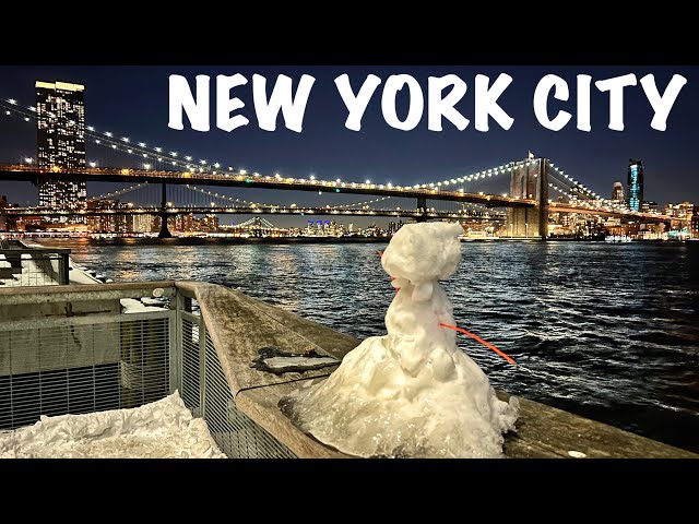 NYC LIVE Downtown Manhattan & Financial District after Snowstorm Nor’easter (January 31, 2022)