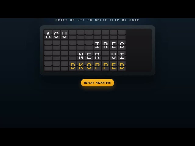 Build a 3D Split Flap UI with GSAP ✈️ | HTML, CSS, JavaScript + Playwright