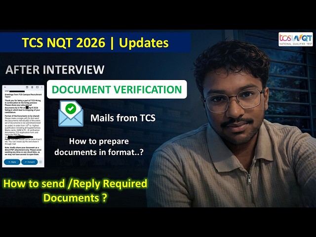 TCS NQT 2026 Updates 📢 Document Verification & Email Process (Step-by-Step)