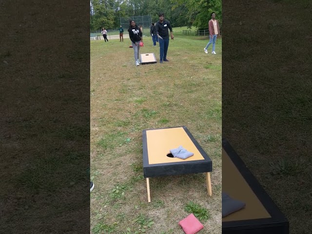 #corn hole game#playing for the first time#games#enjoy