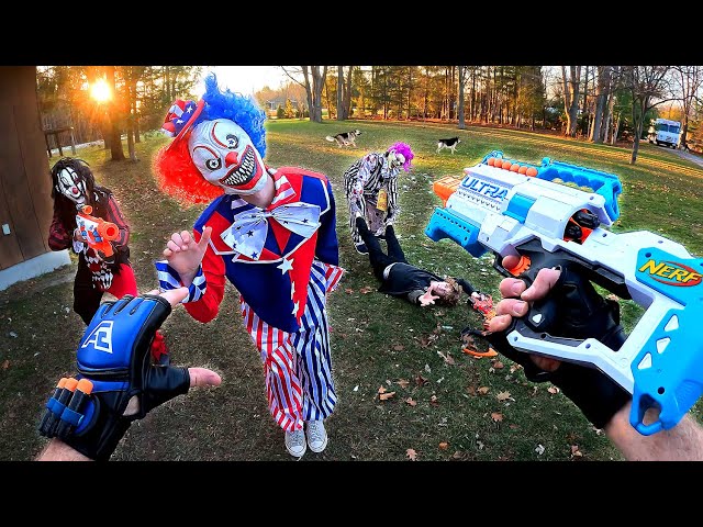 NERF KILLER CLOWN ATTACK! They can't be stopped...