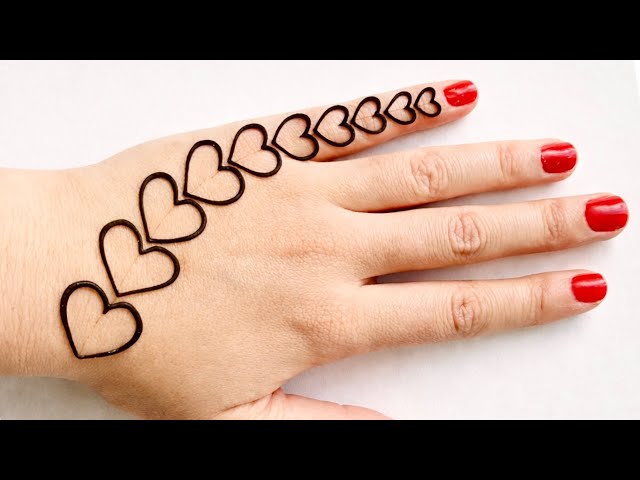 Very Easy Simple Mehndi design | Simple Heart shape Back hand Mehndi design | Mehandi design | Henna