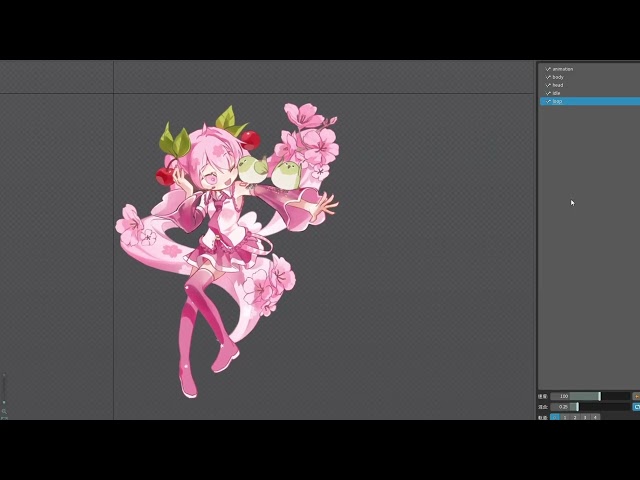 【Spine2D製作縮時】櫻初音