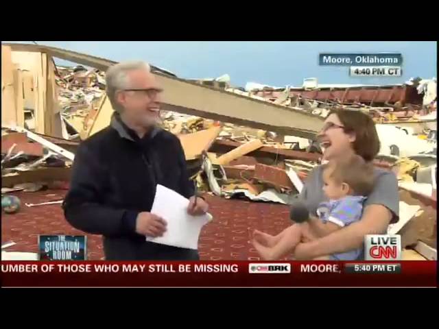 Wolf Blitzer Asks Tornado Survivor if She Thanked the Lord; Replies She's an Atheist