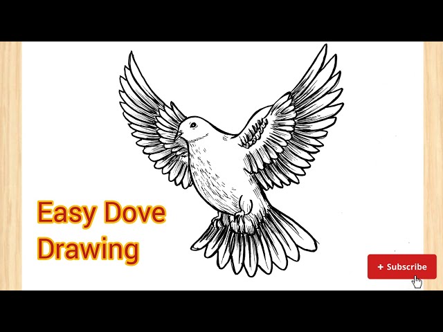 Easy Dove Drawing Step by Step | Flying Bird Drawing Tutorial for Beginners (Peace Dove)