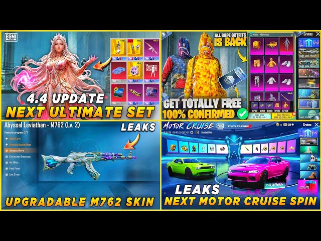 🔴 NEXT ULTIMATE SET LEAKS | BAPE SET RETURN IN BGMI | GILT NEW M762 SKIN | NEXT MOTOR CRUSE LEAKS 🤩
