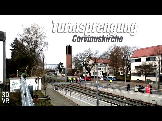Sprengung Turm Corvinuskirche Hannover Stöcken (3D 180 VR)