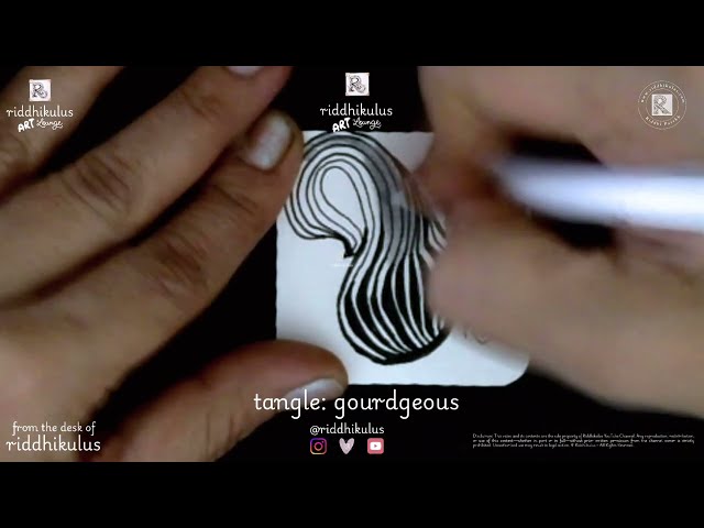 Gourdgeous Zentangle | Relaxing Pen and Ink Pattern Tutorial