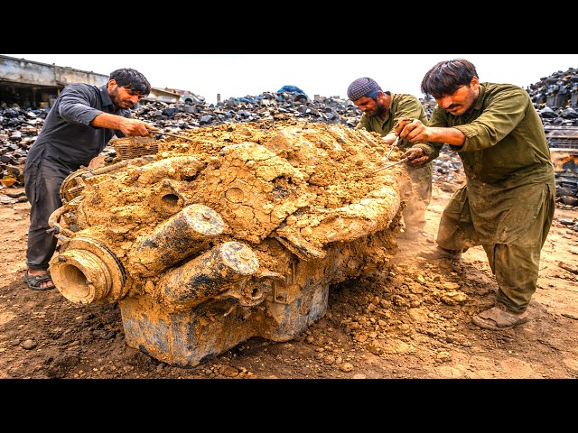 Pakistani Truck Engine Restoration Full of Mud by Pakistani Mechanic - @Mechanical-Hands