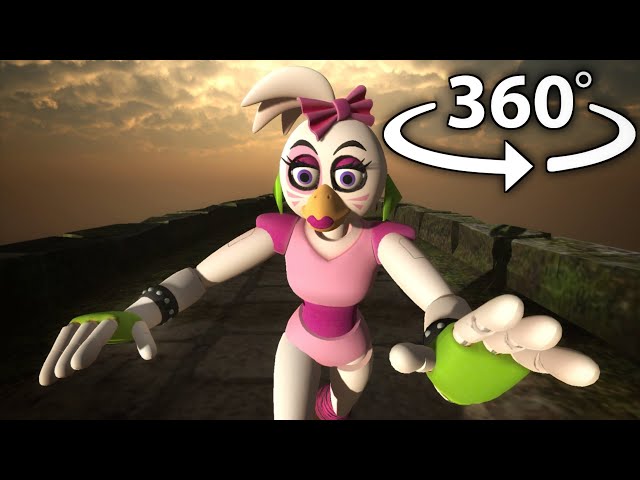 360° Video | FNAF Security Breach Glamrock Chica Chases You | VR Animation | Jumpscare 360 Animation