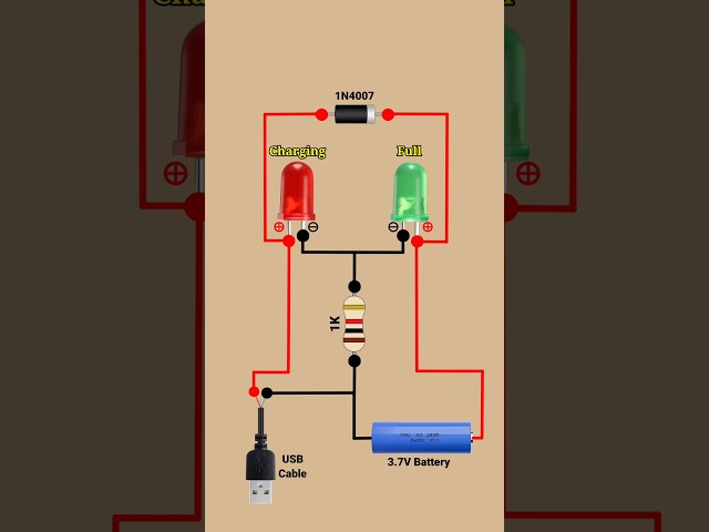 how to Make 3.7v battery charger & indicator #shorts #diy #electronics
