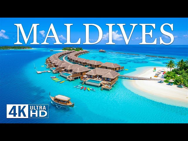 Maldives 4K Drone Footage 🇲🇻 | Crystal Clear Waters 🌊 & Overwater Villas, Crystal Lagoon Views