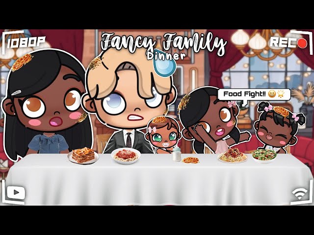 Fancy Family Dinner *Food Fight!?* 😅🌟🍅 || *with voice 🔊* || Avatar World