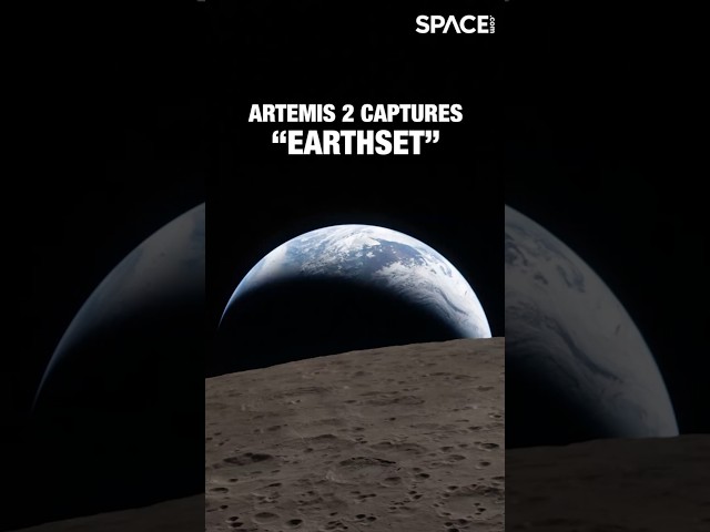 Artemis 2 captures "Earthset" 🌎🌙 😍 #wow #nasa #artemis2 #earthrise #space #shorts