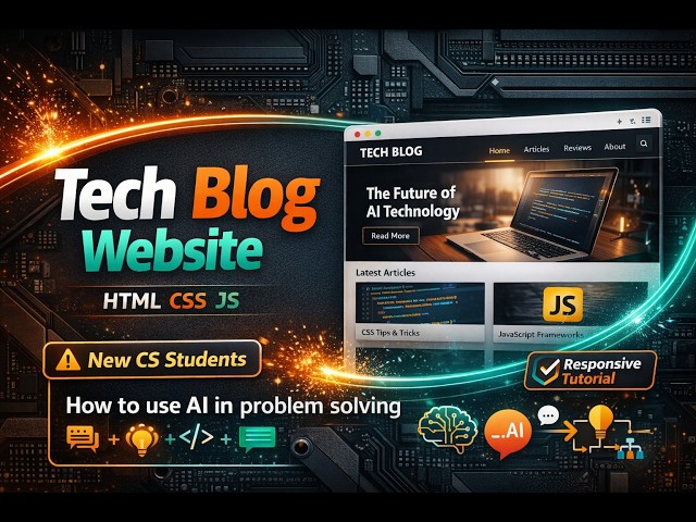 AI agent CodeX to Build a Modern Tech Blog Website | HTML CSS JavaScript Tutorial.