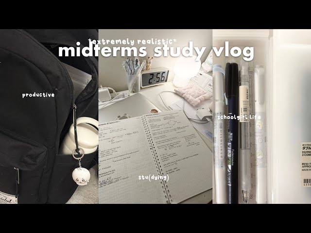 REALISTIC midterms study vlog: stu(dying), schoolgirl life, productive, chaotic