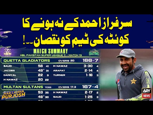 Sarfaraz Ke Na Hone Ka Quetta Ki Team Ko Nuqsaan..! - Basit Ali Analysis | Har Lamha Purhjosh