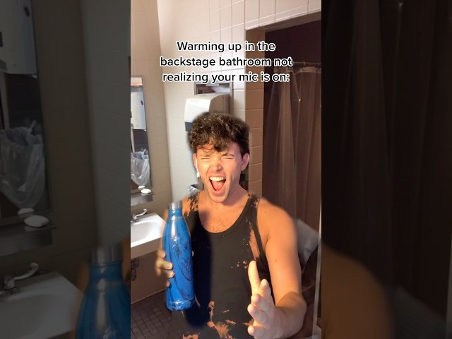 warming up backstage but your mic is on 😳 #backstage #theatre #broadway #actor