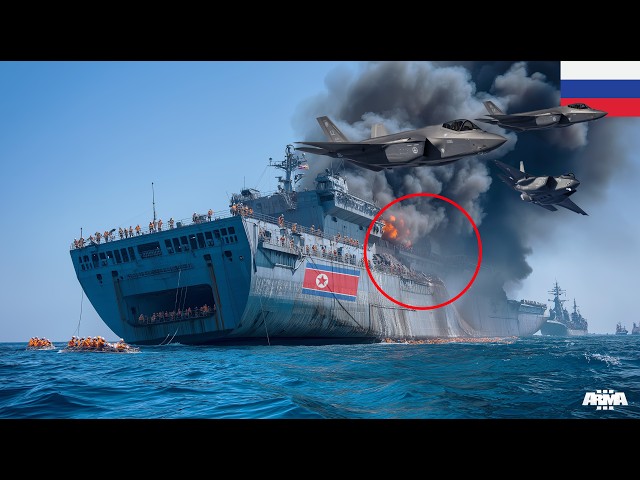 1HOURS AGO! US F-35 jet squadron sank a North Korean ship carrying 33,958 weapons to Russia. Arma 3