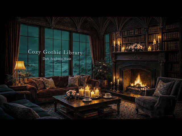 Quiet Reading a Book By The Window While Gazing at The Sea 📚 Dark Academia for Study & Night Writing