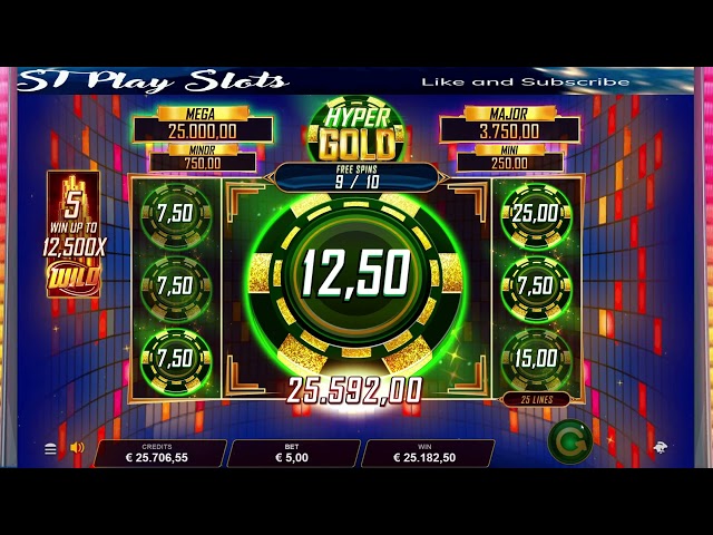 Hyper Gold slot !! Biggest win ever!!! on a 5€ bet!! 25000 Euro incredible!!!