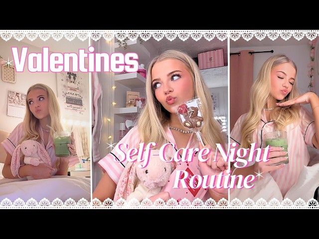 VALENTINES SELF-CARE NIGHT ROUTINE💗✨skincare | pinterest aesthetic🎀