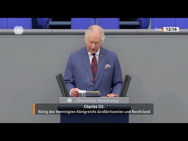 König Charles III. im Bundestag: Bedrohungen unserer Werte entschlos­sen entgegentreten