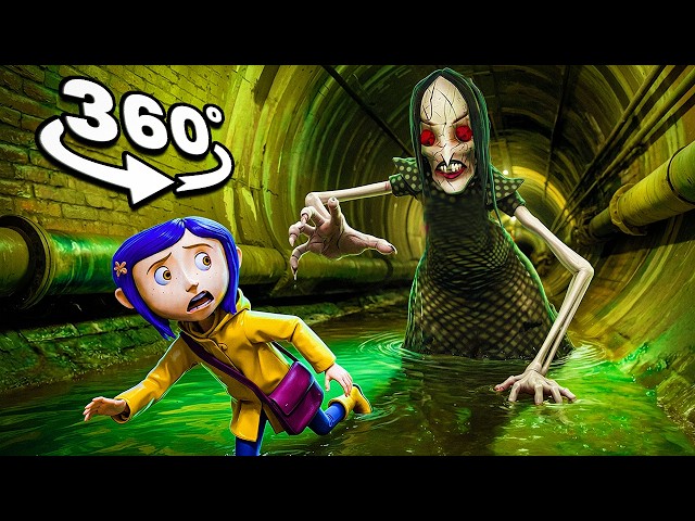 Coraline Trapped in Sewers with Beldam | Can You Save Her? (Scary VR 360° 4K Video)