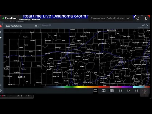 Live Oklahoma storm tracker HD 4 window radar systemduring bad storms in person