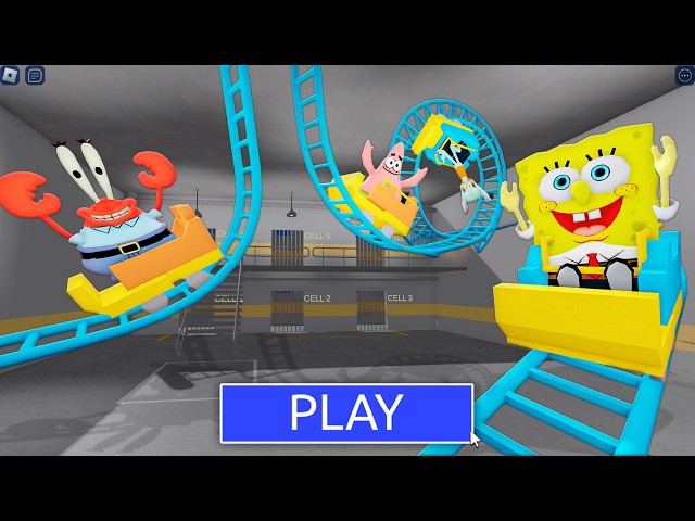 Roller Coaster SPONGEBOB Full Game Walkthrough! PRISON RUN! #Roblox #obby