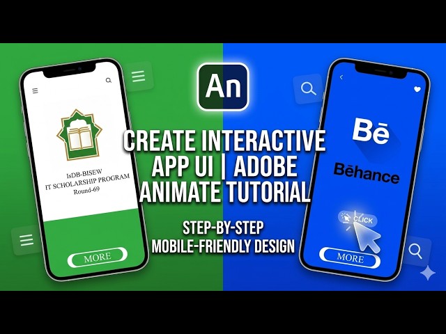 How to Create Interactive Mobile App UI in Adobe Animate | Step-by-Step Tutorial