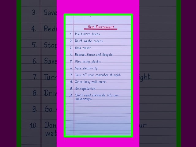 10 effective ways to save the environment || How to protect our environment || save environment