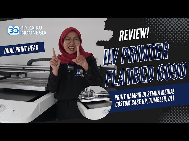 DUAL PRINT HEAD!! REVIEW MESIN UV PRINTER FLATBED UKURAN 6090 - UV PRINTER
