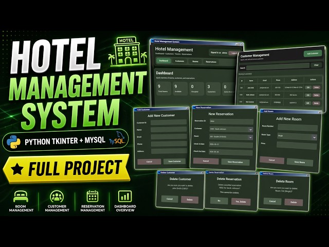 Python Hotel Management System Source Code | Python Project Using Tkinter With MySQL Database