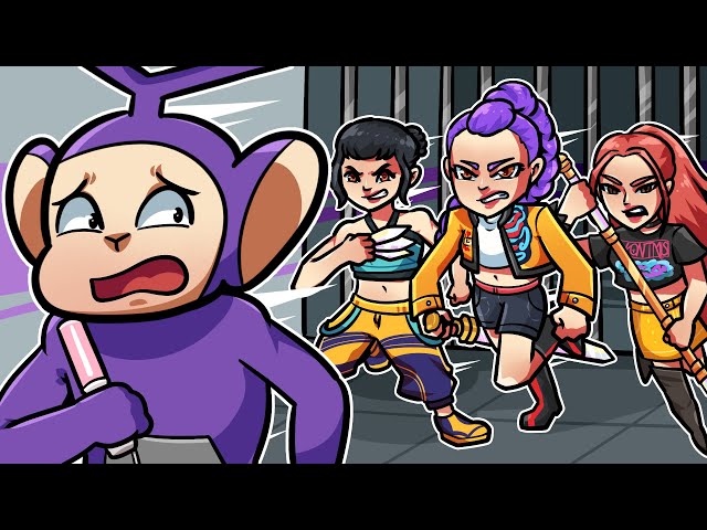 ESCAPE FROM KPOP EVIL HUNTERS! | Tinky Winky Plays: Roblox