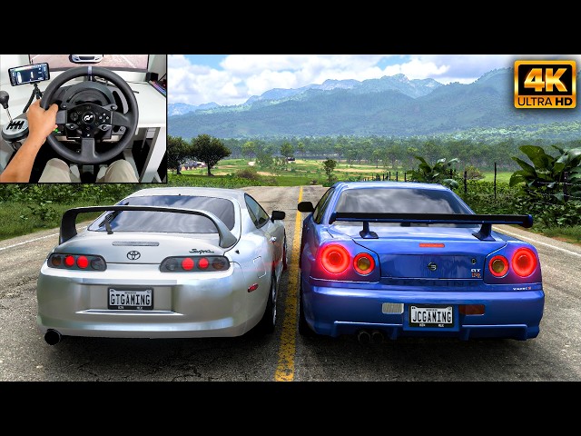 1500HP Toyota Supra MK4 & 1200HP Nissan Skyline R34 GTR |Forza Horizon 5 |Thrustmaster T300 gameplay