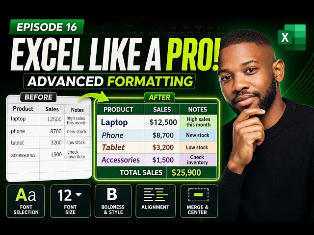 Advanced Excel Formatting That Makes You Look Like a Pro! | Episode 16