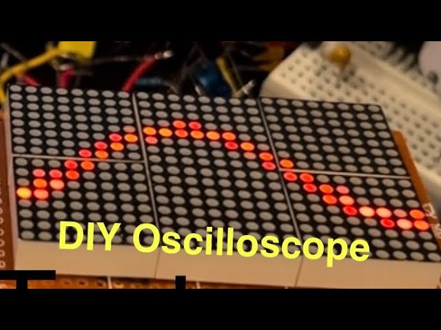 DIY Oscilloscope With LED Matrix, Autotrigger and Frequency Counter