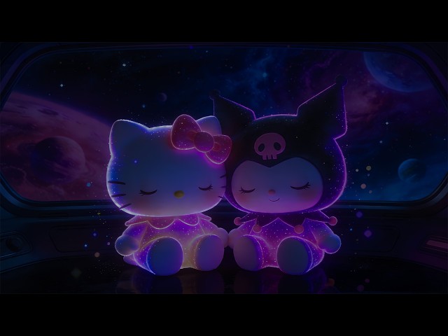 NO ADS Hello Kitty & Kuromi Calm Space Session 💖 Beautiful Piano & Twinkling Star Ocean For Focus