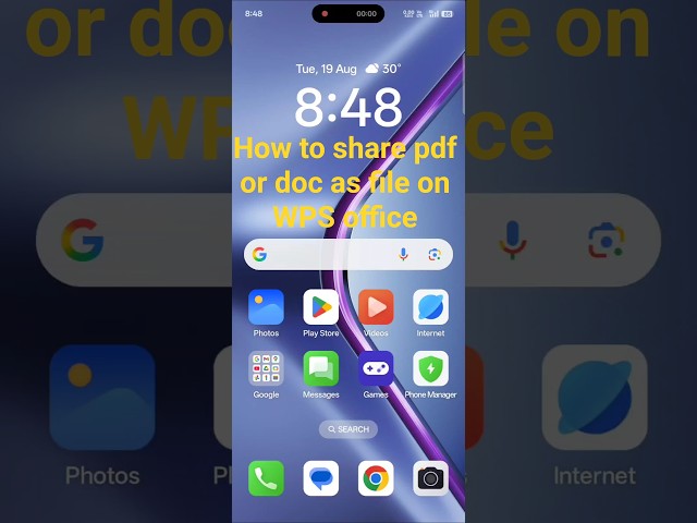 How to share pdf or doc as file in WPS office #wpsoffice #sharefiles #youtubeshorts #youtube